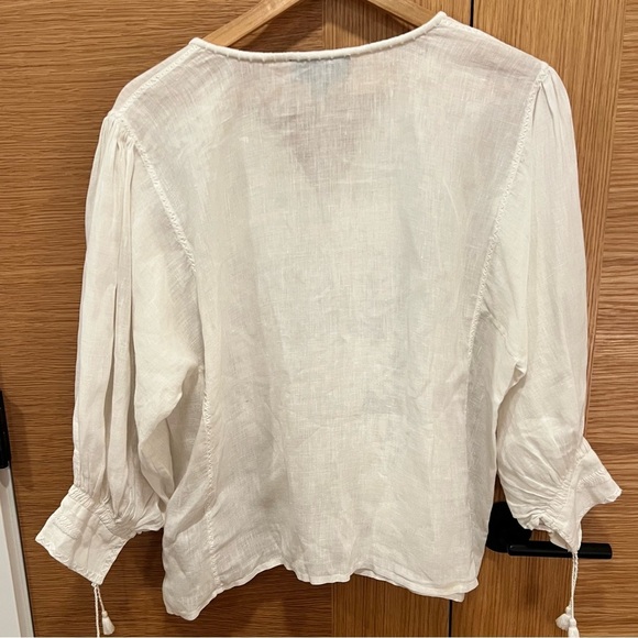 Nili Lotan | Theia Blouse | White Linen | size XS| Excellent - Picture 11 of 13